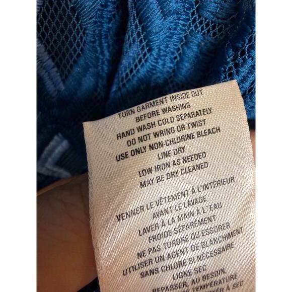 By Anthropologie Sz 10 Pencil Skirt Blue Woven Boho Chic Midi - Picture 4 of 8